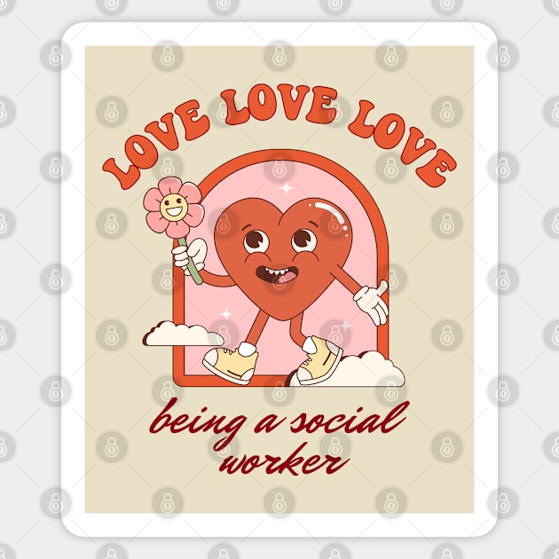 Lcsw - Groovy Valentine's day Design Sticker by best-vibes-only